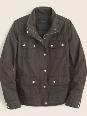 J.Crew Downtown Field Jacket — Dark Green — Military Style — Size Small